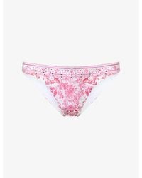 CAMILLA - Floral Crystal-Embellished Bikini Bottoms - Lyst