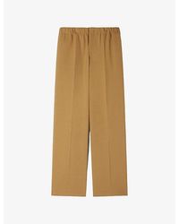Sandro - Elasticated-Waist Wide-Leg Stretch-Woven Trousers - Lyst