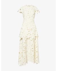 Jonathan Simkhai - Neve Floral Cut-Out Woven Midi Dress - Lyst