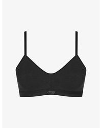Sloggi - Ever Ease Padded Non-Wired Cotton-Blend Bra - Lyst
