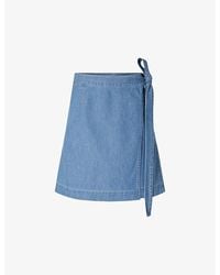 Soeur - Aime High-rise Self-tie Denim Mini Skirt - Lyst