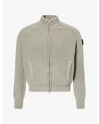 Stone Island - Mineral-Dyed Full-Zip Cotton Knit Jumper - Lyst