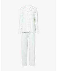 THE NAP CO - Printed Ribbed Long-Sleeve Modal-Jersey Pyjama Set - Lyst