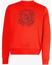 Tommy Hilfiger - Big Icon Brand-embroidered Cotton-jersey Sweatshirt - Lyst