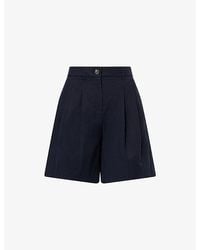 ME+EM - City Mid-Rise Linen-Blend Shorts - Lyst