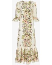 Zimmermann - Halliday Floral-print Linen Maxi Dress - Lyst