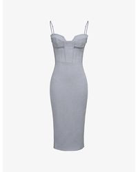 House Of Cb - Kiki Panelled Bodycon Mesh Midi Dress - Lyst