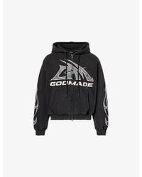 GODMADE - Logo-Print Zip-Up Cotton Hoody - Lyst