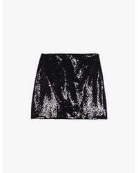 The Kooples - Sequin-Embellishment Woven Mini Skirt - Lyst