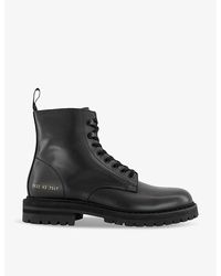 Common Projects - Combat Number-print Leather Ankle Boots - Lyst