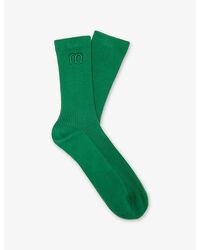 Maje - Logo-Embroidered Stretch Cotton-Blend Crew Socks - Lyst