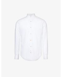 Eleventy - Mandarin-collar Regular-fit Linen Shirt - Lyst