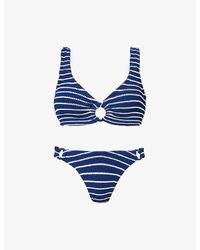 Hunza G - Hallie Striped Recycled Polyester-blend Bikini - Lyst