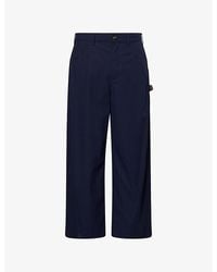 Loewe - Relaxed-Fit Wide-Leg Cotton-Poplin Trousers - Lyst