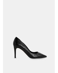 Whistles - Corie Grained-leather Heeled Courts - Lyst