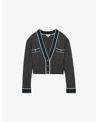 Reiss - Wool-Cashmere Tipped V-Neck Cardigan - Lyst