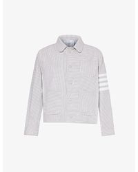 Thom Browne - Unconstructed Stripe-pattern Regular-fit Cotton Jacket - Lyst