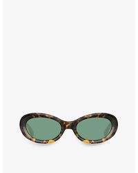 Dries Van Noten - Dvn211c2sun Oval Tortoise Shell Acetate Sunglasses - Lyst