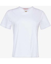 Valentino Garavani - Logo-plaque Regular-fit Cotton-jersey T-shirt - Lyst
