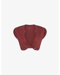 Skims - Cover-Ups Plunge Twist Cotton-Jersey Top - Lyst