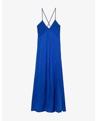 Zadig & Voltaire - Rayonne Split-Hem Satin Maxi Dress - Lyst