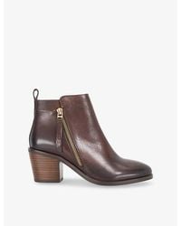 Dune - Paicing Wide-Fit Leather Heeled Ankle Boots - Lyst