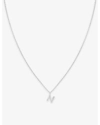 Astrid & Miyu - Letter N-Plated Sterling- And Cubic Zirconia Pendant Necklace - Lyst