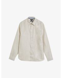Ted Baker - Romeos Long-sleeve Regular-fit Linen-blend Shirt - Lyst