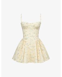 House Of Cb - Samaria Floral-Print Cotton Mini Dress Xs (A-C Cup) - Lyst