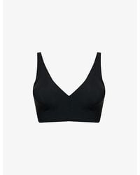 Wolford - Pure Skin V-Neck Stretch-Woven Bra - Lyst