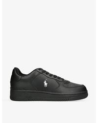 Polo Ralph Lauren - Masters Court Embroidered-pony Leather Trainers - Lyst