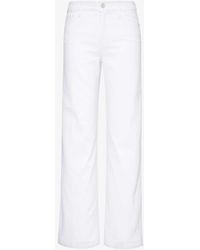 FRAME - Le Slim Palazzo Wide-leg High-rise Stretch-cotton Jeans - Lyst