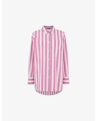 Whistles - Stripe-pattern Oversized Cotton Shirt - Lyst