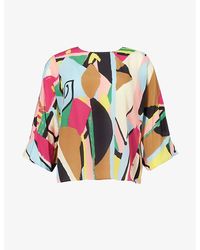 Weekend by Maxmara - Pomposa Abstract-pattern Silk-crepe Blouse - Lyst