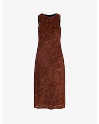 Song For The Mute - Fluffy-textured Sleeveless Woven Midi Dress - Lyst