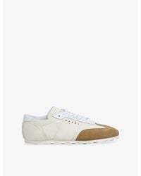 Marni - Softy Soccer Fabric And Suede Low-Top Trainers - Lyst