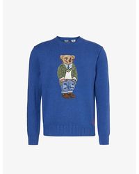 Polo Ralph Lauren - Preppy Polo Bear-intarsia Cotton Knitted Jumper - Lyst