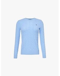 Polo Ralph Lauren - Logo-Embroidered Cable-Knit Wool And Cashmere Jumper - Lyst