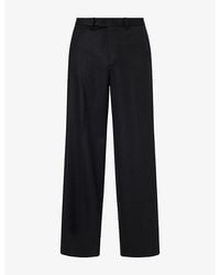 Emporio Armani - Tailored Straight-Leg Virgin-Wool And Cashmere Trousers - Lyst
