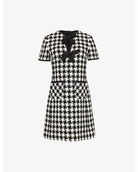 Valentino Garavani - Damier Tweed Knitted Mini Dress - Lyst