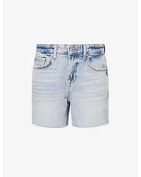 7 For All Mankind - Monroe Mid-Rise Long Denim Shorts - Lyst