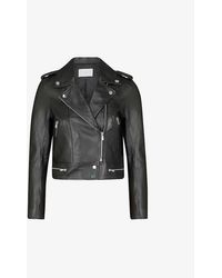 Sandro - Leather Biker Jacket - Lyst