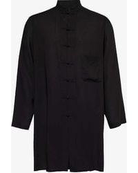 Yohji Yamamoto - Knotted-button Relaxed-fit Woven Shirt - Lyst