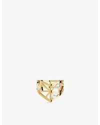 Apm Monaco - Labyrinthe 18Ct-Plated Alloy And Cubic Zirconia Ring - Lyst