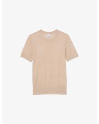 Reiss - Livy Short-Sleeve Silk And Linen-Blend Top - Lyst