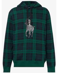 Polo Ralph Lauren - Logo-embroidered Check-pattern Cotton-blend Hoody Xx - Lyst