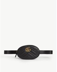 Gucci Marmont Leather Belt Bag - Black