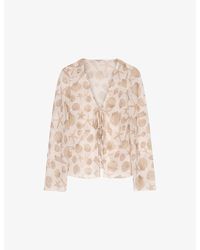 OMNES - Marla Shell-Print Sheer-Chiffon Top - Lyst