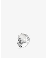 Thomas Sabo - Embellished Sterling, Zirconia And Milky Quartz Cocktail Ring - Lyst