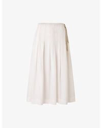 Soeur - Amalia Pleated Cotton Midi Skirt - Lyst